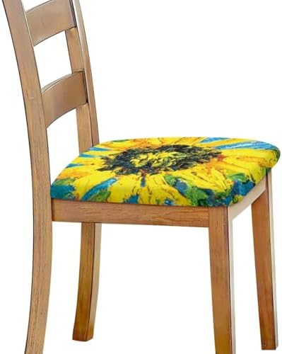 Oil On Canvas Sunflower Chair Covers 4 Pack 1