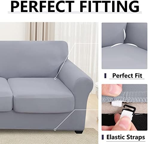 Hyha 4 Piece Sofa Covers for 3 Cushion Couch