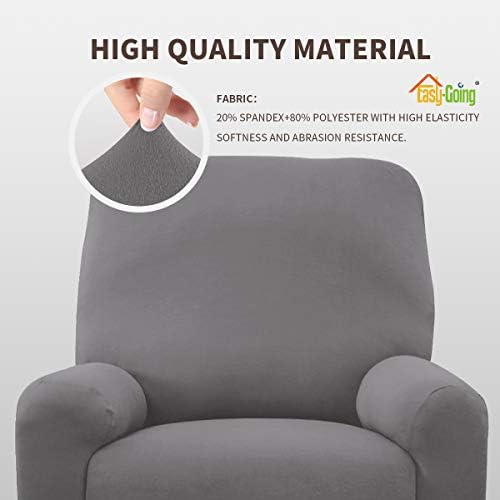 Easy-Going 4-Piece Microfiber Stretch Recliner Slipcover - Light Gray