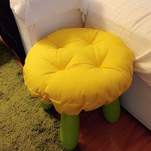 Padded Round Bar Stool Covers Cushion with Elastic Band 14 Inch Yellow