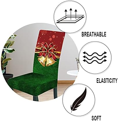 SANACYNA 6 Piece Christmas Red Bell Chair Covers