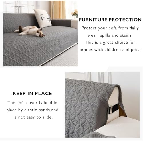 Cmfshape Waterproof Nonslip Sofa Cover for 3 Cushion Couch