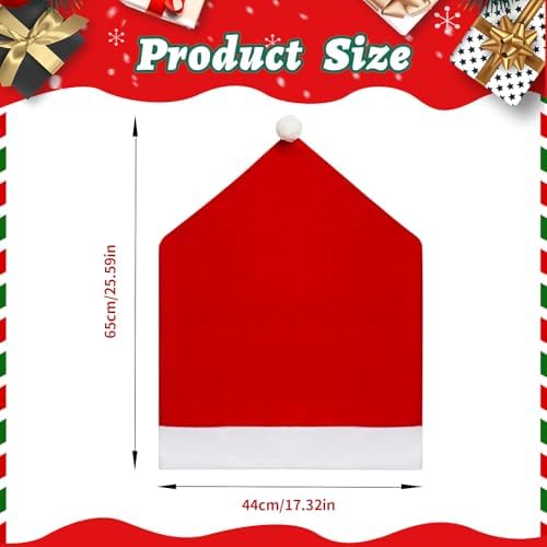 Red Santa Hat Dining Chair Covers Set of 4 1