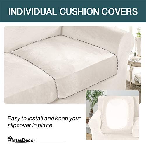 FantasDecor 2 Piece Velvet Chair Slipcover
