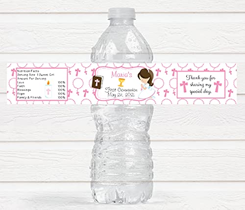 Personalized First Communion Water Bottle Labels FCC220 1