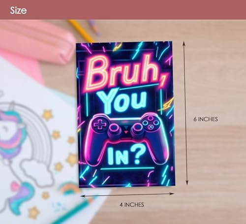 Bro You In Boys Birthday Invitations Neon Game 30 Sets with Envelopes