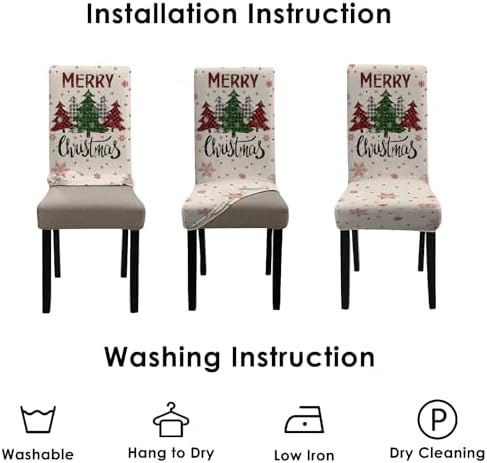 Christmas Chair Covers Set of 6 for Dining Room