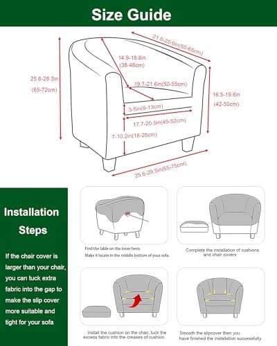 CRFATOP 2 Piece Club Chair Slipcover Set