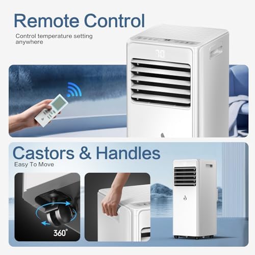 10000 BTU Portable Air Conditioner with Remote and Dehumidifier Function