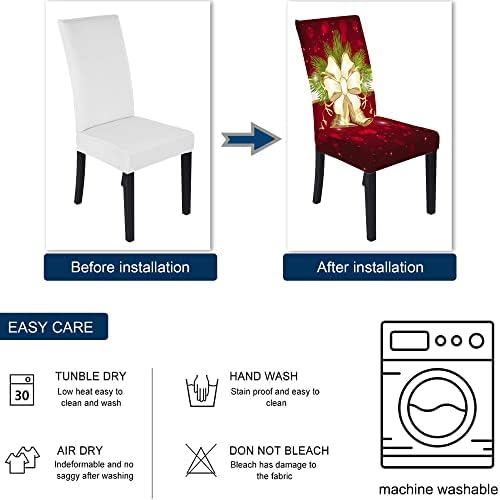 Muuyi Christmas Chair Covers 8 Pack Stretch Slipcovers