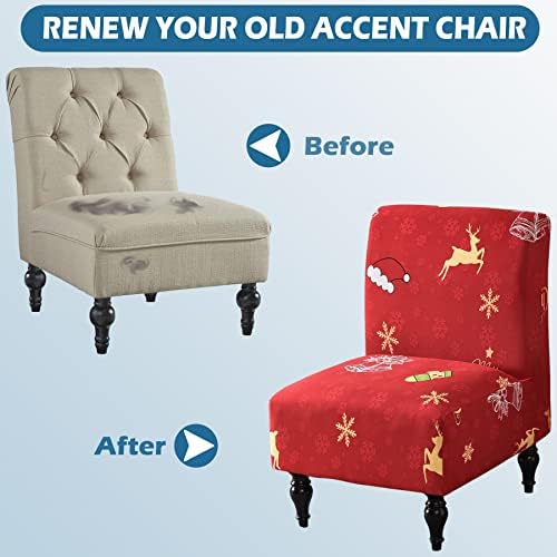 Armless Accent Chair Cover Slipcover Stretch Fit for Living Room Hotel