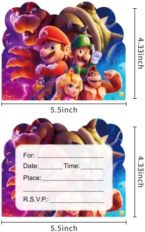 30Pcs Game Birthday Party Invitations Red Cards
