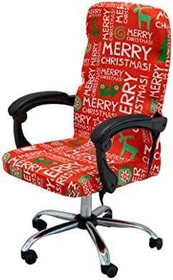 Christmas Office Chair Cover with Zipper and Reindeer Print