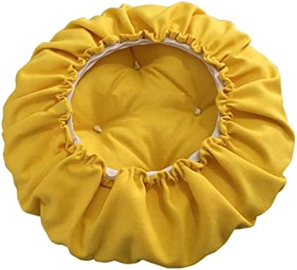 Padded Round Bar Stool Covers Cushion with Elastic Band 14 Inch Yellow