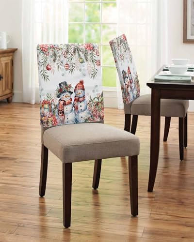 Red Snowman Christmas Chair Covers Set of 4