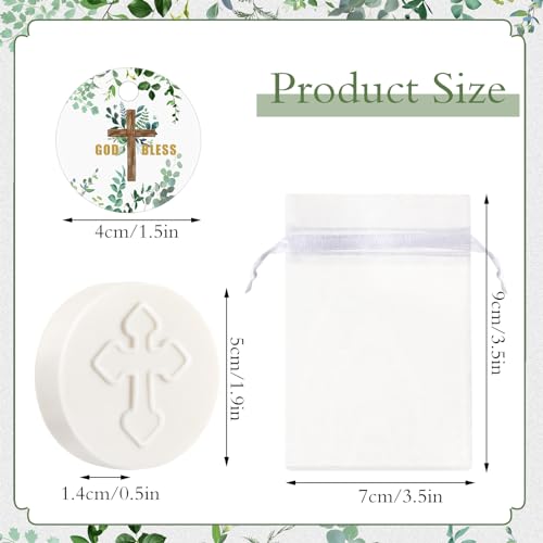 24 Cross Scented Soap Baptism Favors for Guests