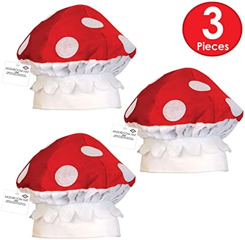 Beistle Unisex Plush Mushroom Hats for Party Fun
