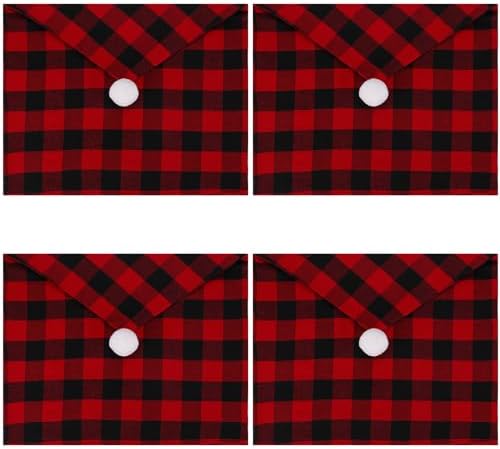 GlyinnHe 4 Pack Red Black Buffalo Plaid Chair Covers