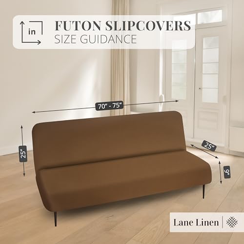 LANE LINEN Armless Futon Cover - Brown 1