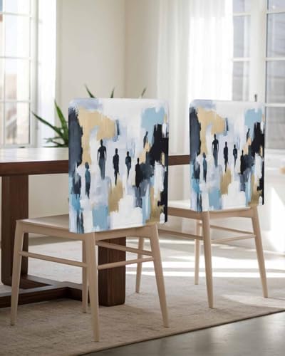 Modern Canvas Chair Covers 4 Pack for Dining Room and Kitchen 1