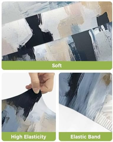 Abstract Oil Painting Bar Stool Covers Set of 4 Modern Canvas Art Slipcovers
