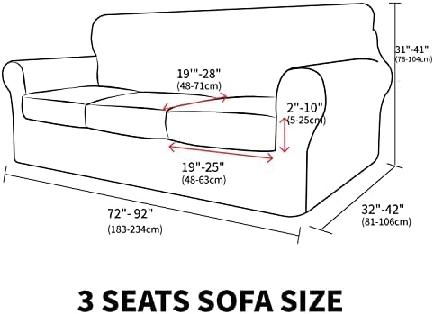 MAXIJIN 4 Piece Sofa Covers for 3 Cushion Couch