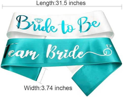 Teal Blue Bride to Be Sash Engagement Party Decor