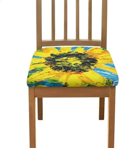 Oil On Canvas Sunflower Chair Covers 4 Pack 1