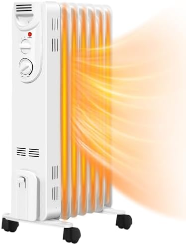 KOTEK 1500W Oil Filled Radiator Heater with 3 Modes and Thermostat