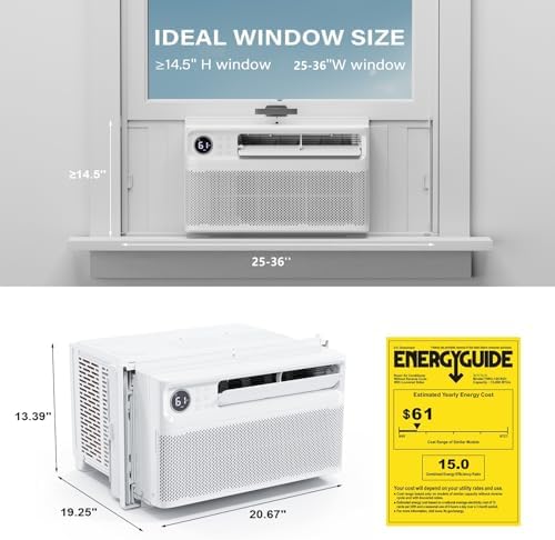 ROVSUN 12000 BTU Window AC with Inverter Easy Install Remote Control