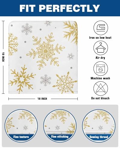 Gold Snowflake Dining Chair Slipcovers Set of 6 1