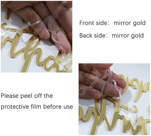 Happy 40th Birthday Cake Topper Mirrored Gold
