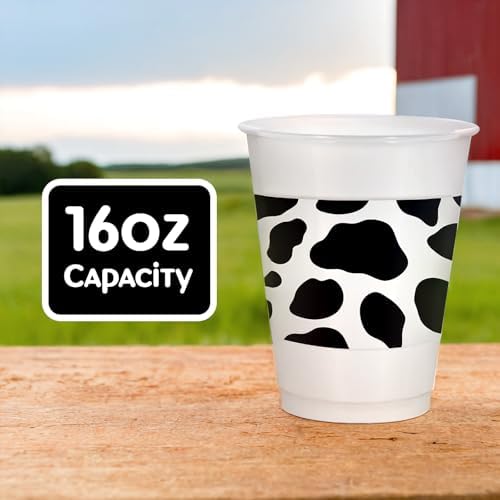 Western Printed Plastic Cups 16 oz Pack of 25