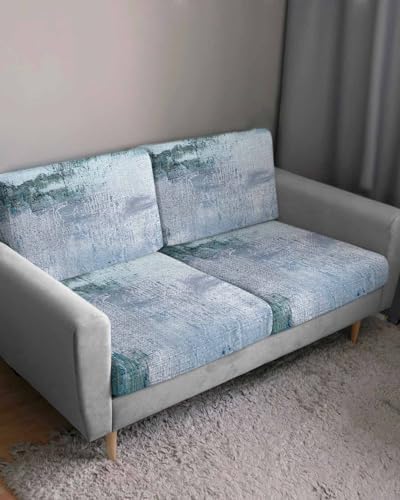 Kewadony 3 Pcs Blue Sofa Seat Covers Waterproof Non-Slip Stretchy