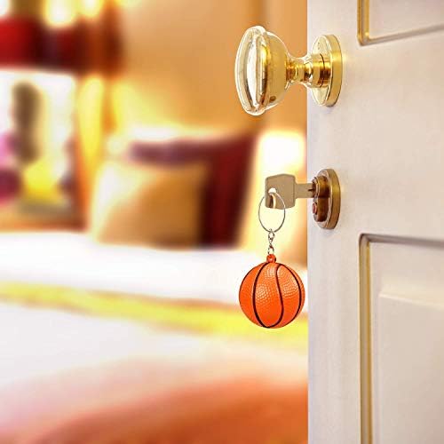 Blulu 20 Pack Orange Basketball Keychains for Parties and School Events