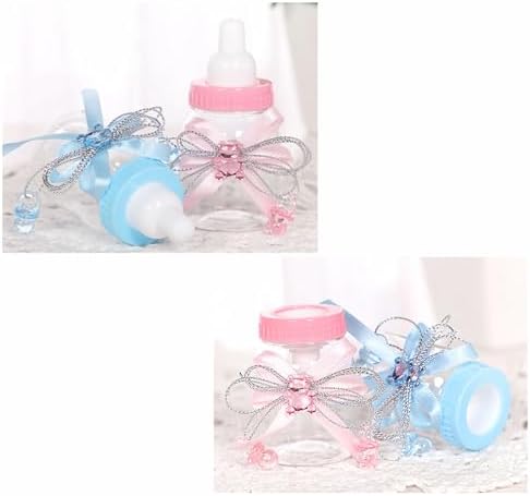 12 Pcs Baby Bottle Shower Favor with Blue Tops Pink