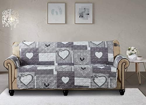 Brilliant Sunshine Heart Love Loveseat Slip Cover - Grey