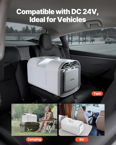 VEVOR 4250 BTU Portable AC with 3 Speeds and 24H Timer White