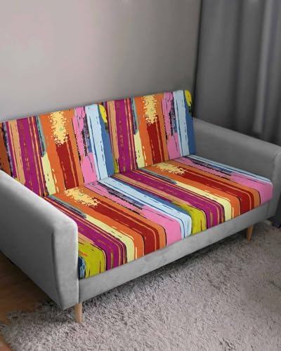 Kewadony 2 Pcs Modern Abstract Art Canvas Sofa Seat Covers Waterproof Washable