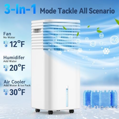 FANCOLE Windowless Portable Air Conditioner with 4 Modes 3 Speeds