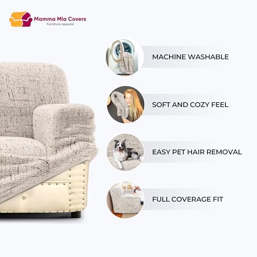 PAULATO BY GAICO Stretch Sofa Slipcover - Venezia Grey 1