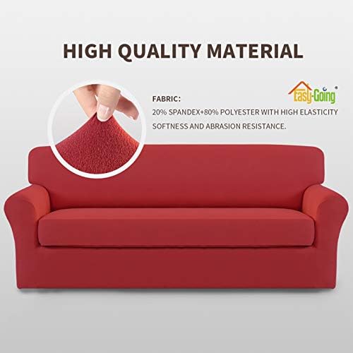 Easy-Going 2 Pieces Microfiber Stretch Sofa Slipcover - Spandex Soft Fitted Couch Cover