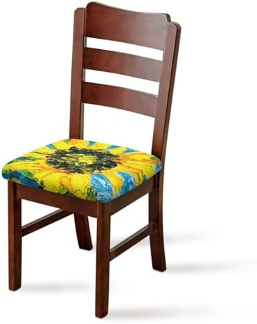 Oil On Canvas Sunflower Chair Covers 4 Pack 1