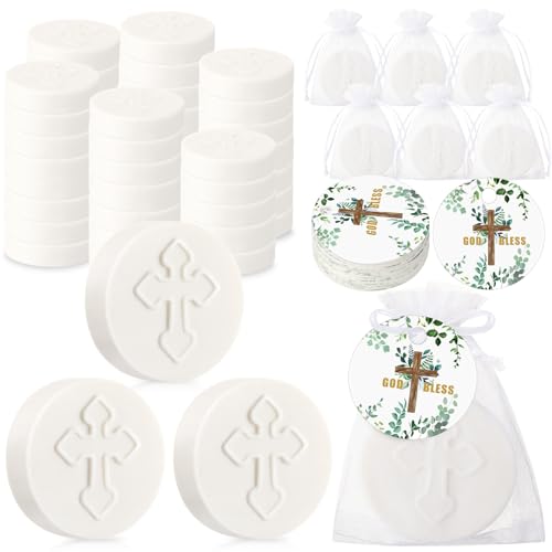 24 Cross Scented Soap Baptism Favors for Guests