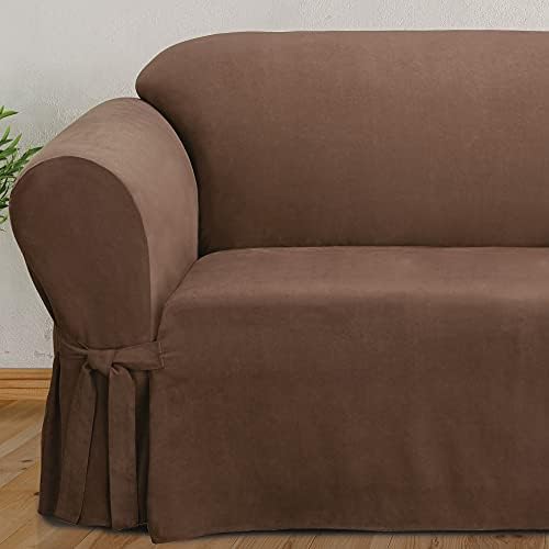 SureFit Home Dcor Soft Suede Sofa Slipcover in Chocolate