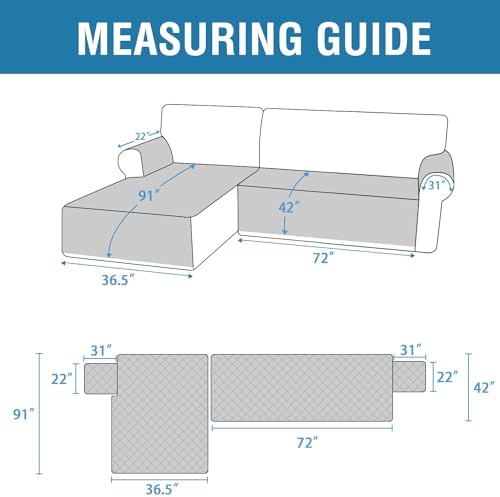 HVERSAILTEX L Shape Sofa Cover 2-Piece Waterproof