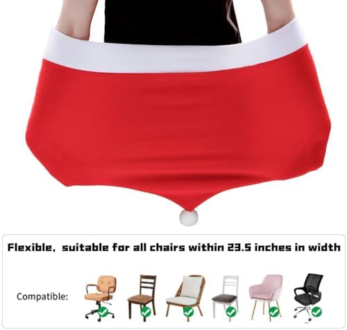 6 PCS Christmas Chair Covers with Santa Hat Design
