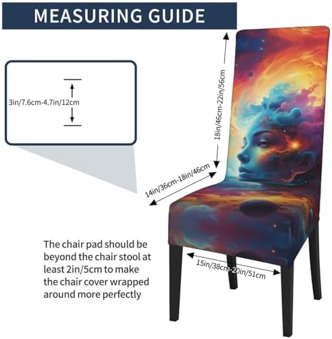 Cosmic Canvas Dining Chair Covers with Stretch Spandex