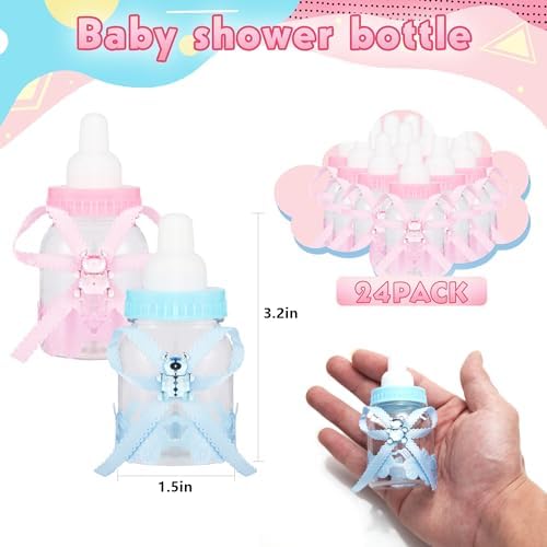 LASLU 24pcs Feeder Style Candy Bottle Baby Shower Favors