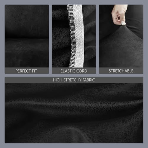 Molasofa Stretch Futon Slipcover Black Larger